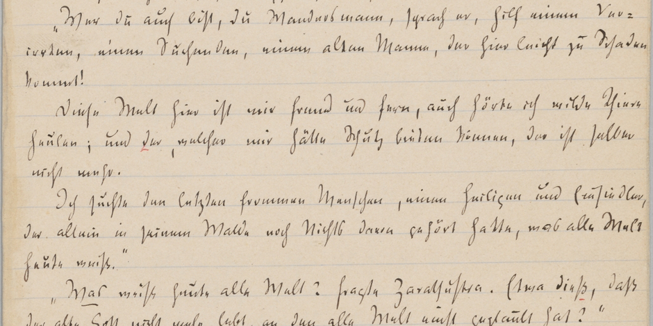 Faksimile von Friedrich Nietzsches "Also sprach Zarathustra"