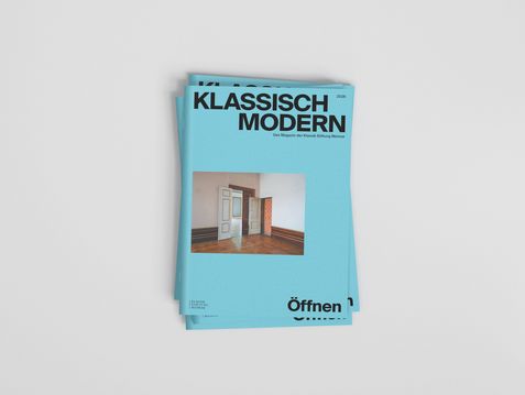 klassisch modern Magazin-Cover in hellblauer Farbe