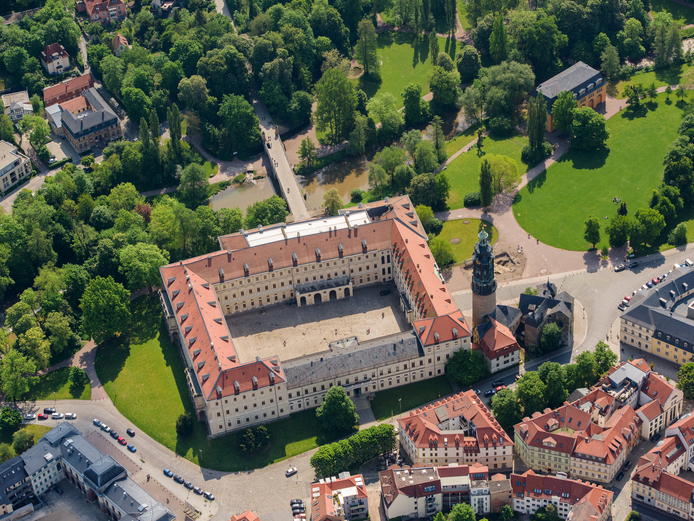 Stadtschloss Weimar Luftaufnahme des Weimarer Stadtschlosses