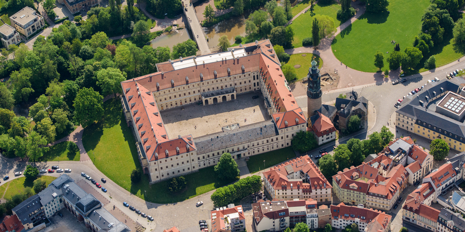 Stadtschloss Weimar Luftaufnahme des Weimarer Stadtschlosses