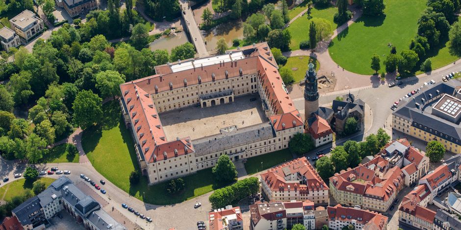 Stadtschloss Weimar Luftaufnahme des Weimarer Stadtschlosses