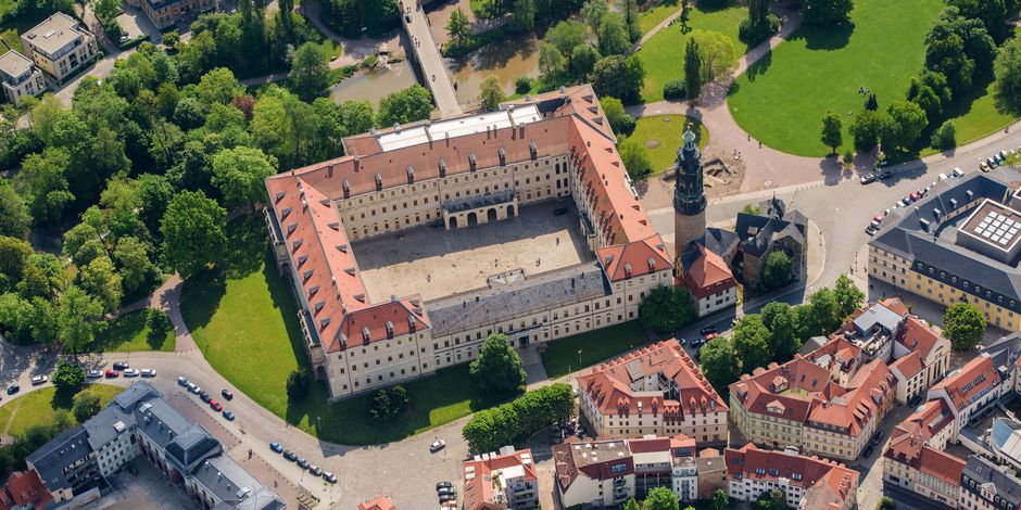 Stadtschloss Weimar Luftaufnahme des Weimarer Stadtschlosses
