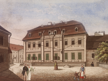 Wittumspalais Eduard Lobe, Wittumspalais, kolorierte Radierung