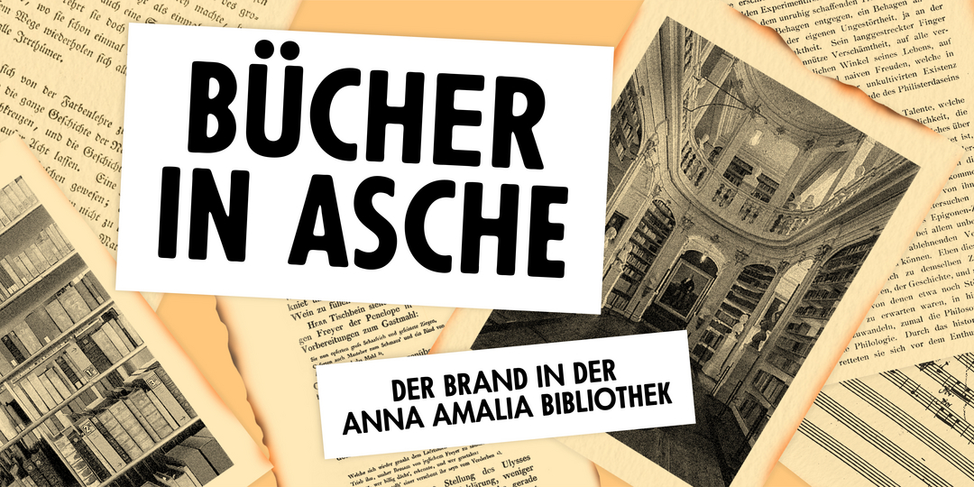 Bücher in Asche Werbebanner mit Schrift